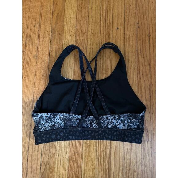 Lululemon Energy Bra in Overlace Energy Bra Ice Grey Black - Picture 2 of 4
